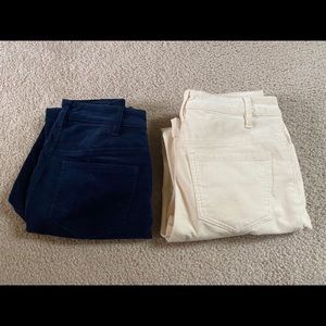 Navy and cream color corduroy jeans